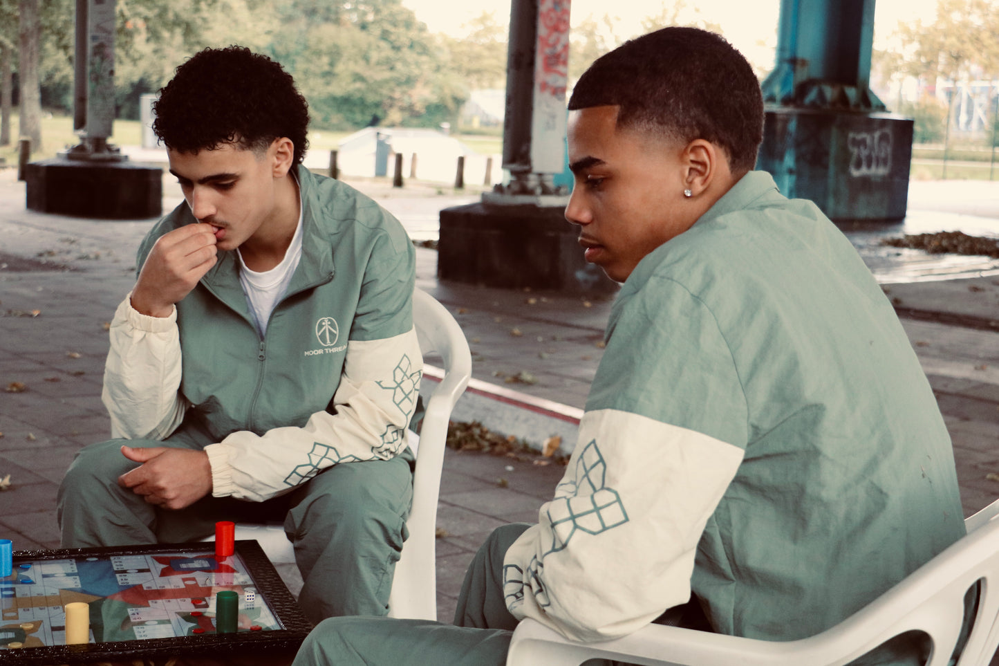 Minted Cream Mosaic Track Jacket