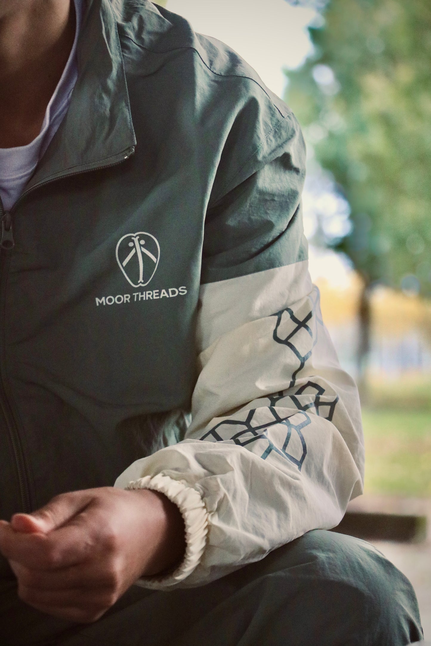 Minted Cream Mosaic Track Jacket